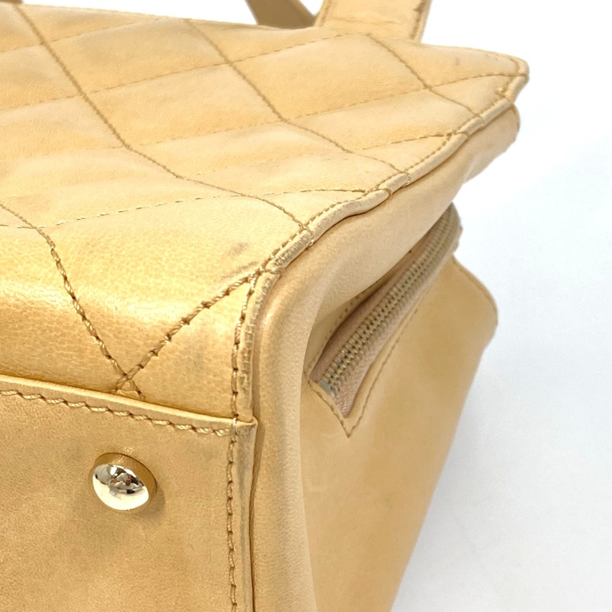 Chanel Classic Quilted Leather Handbag Beige