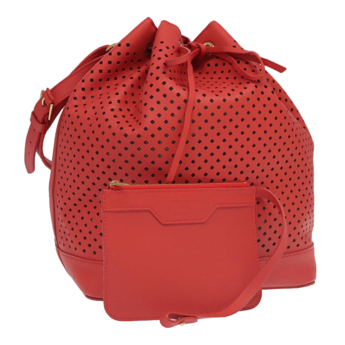 Lockme Bucket Red Perforated Leather