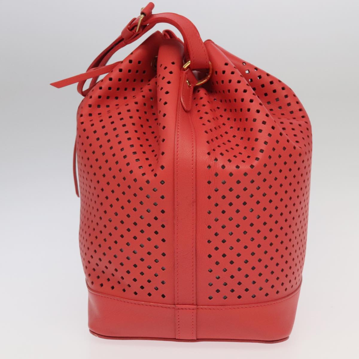 Lockme Bucket Red Perforated Leather
