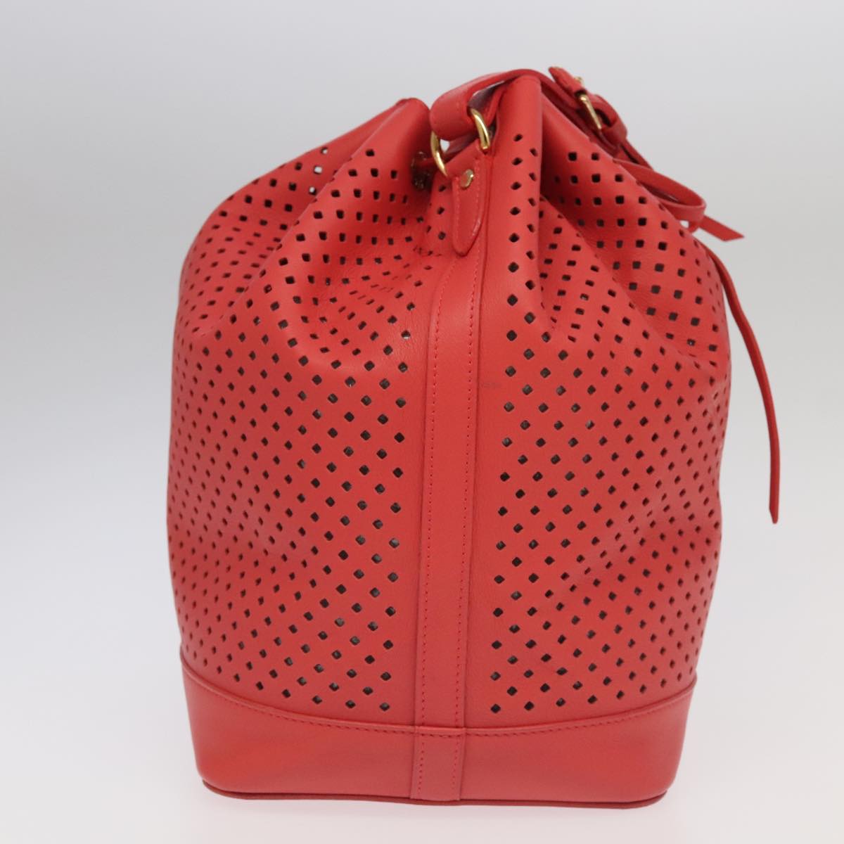 Lockme Bucket Red Perforated Leather