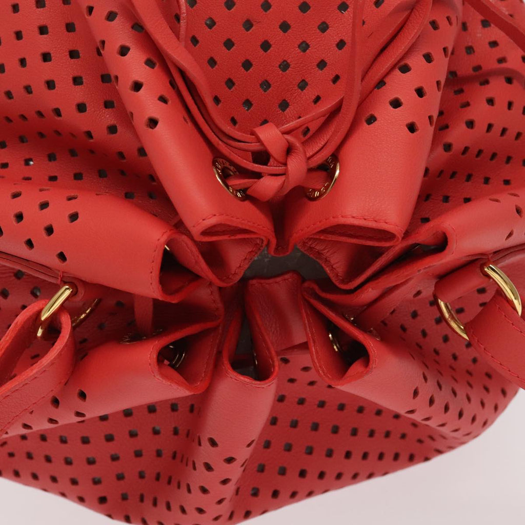 Lockme Bucket Red Perforated Leather