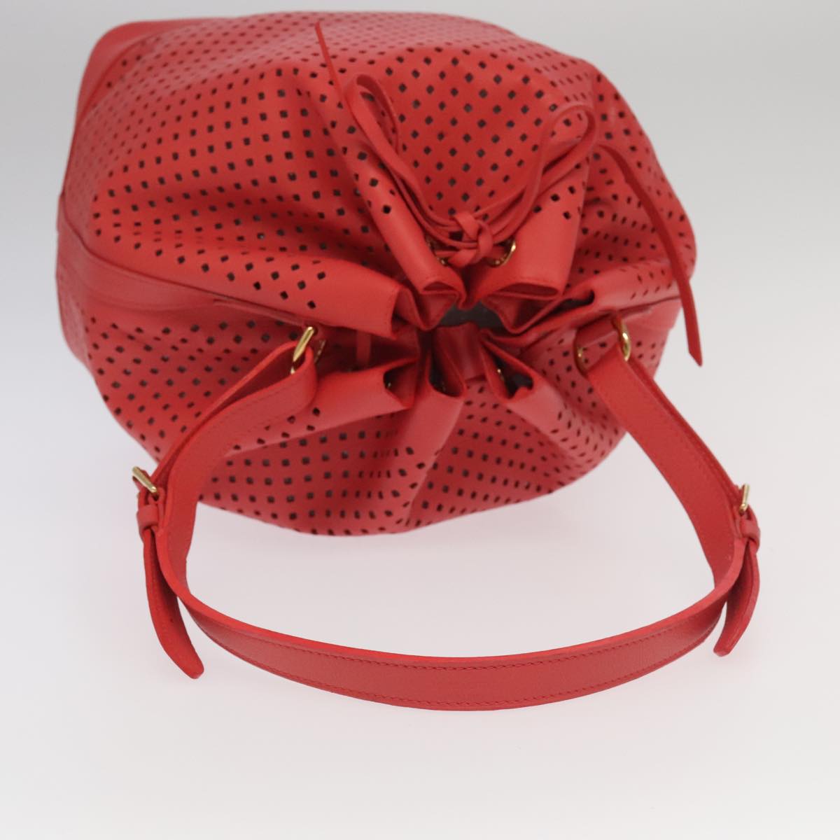 Lockme Bucket Red Perforated Leather