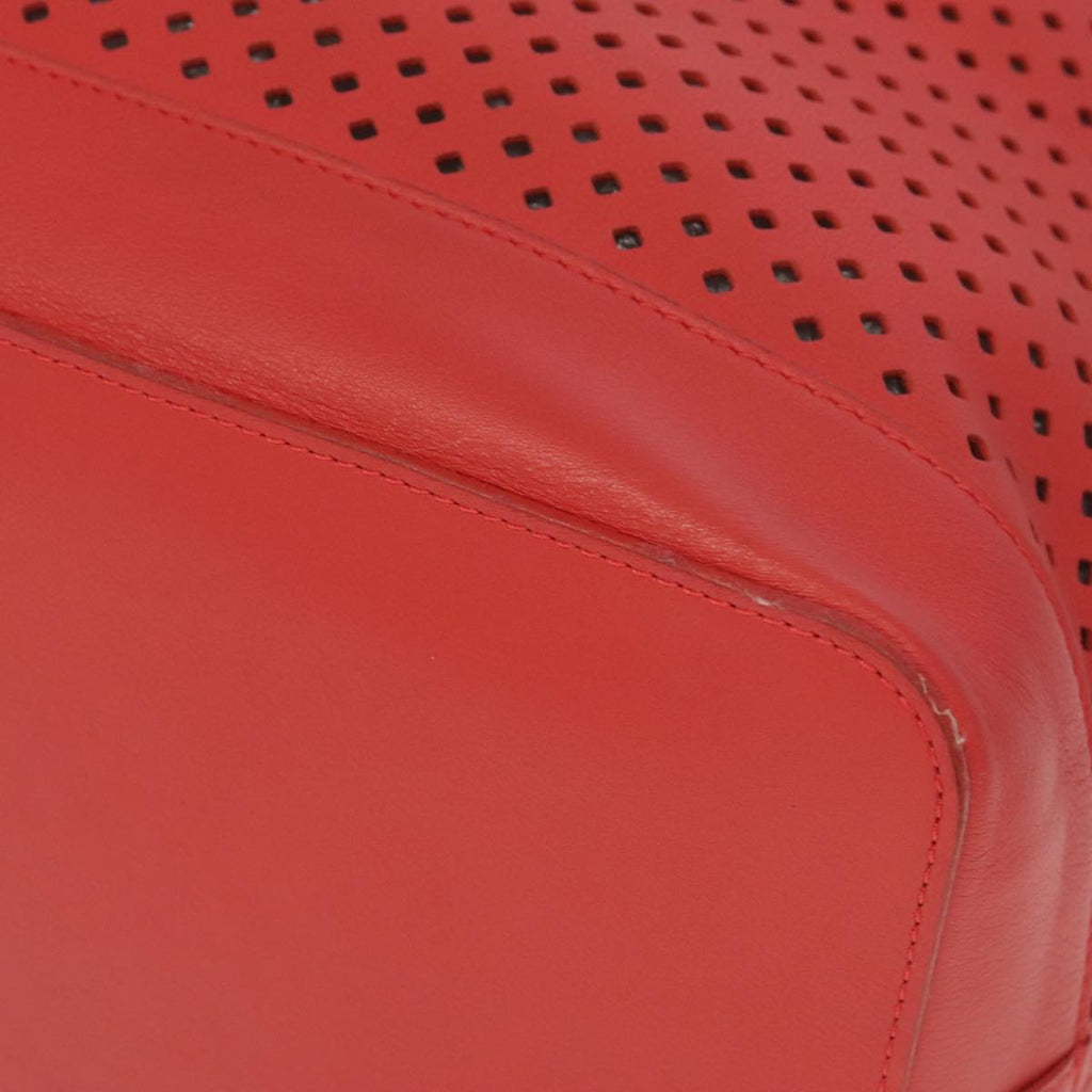 Lockme Bucket Red Perforated Leather