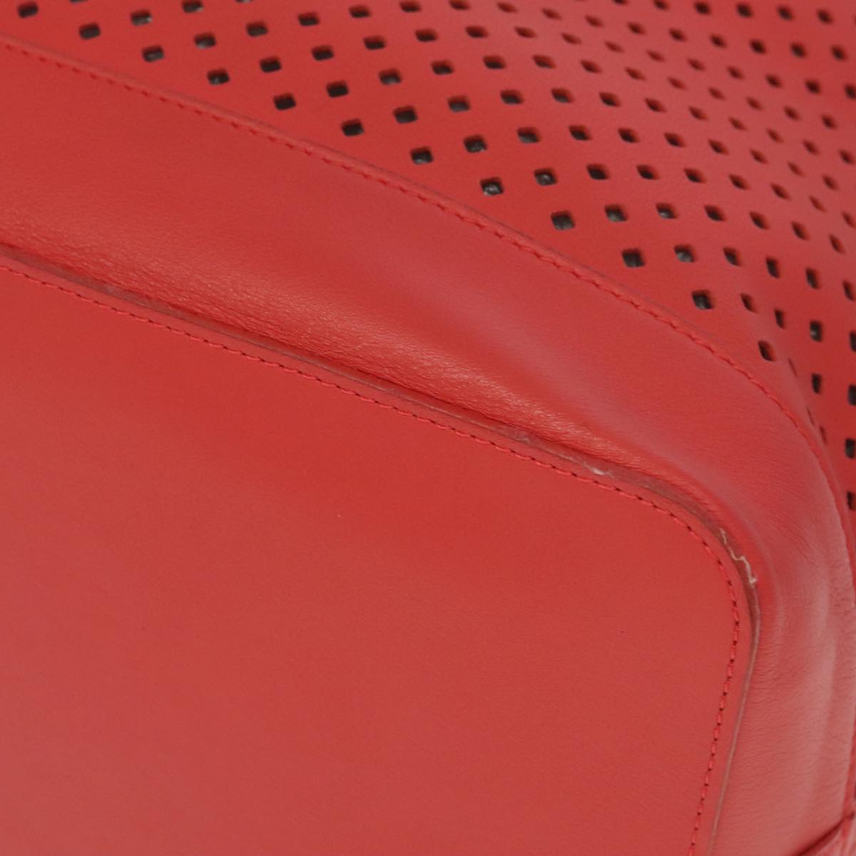 Lockme Bucket Red Perforated Leather