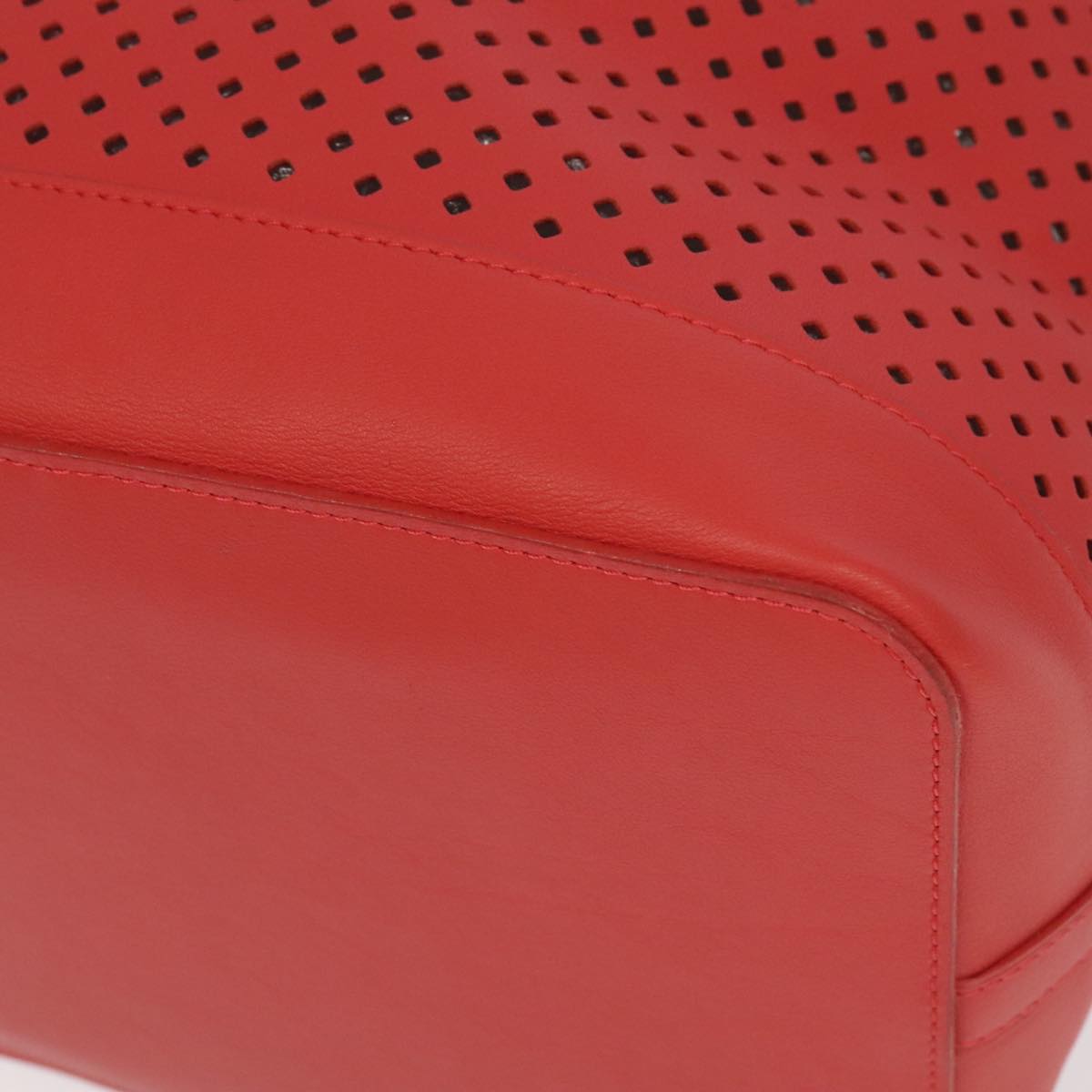 Lockme Bucket Red Perforated Leather