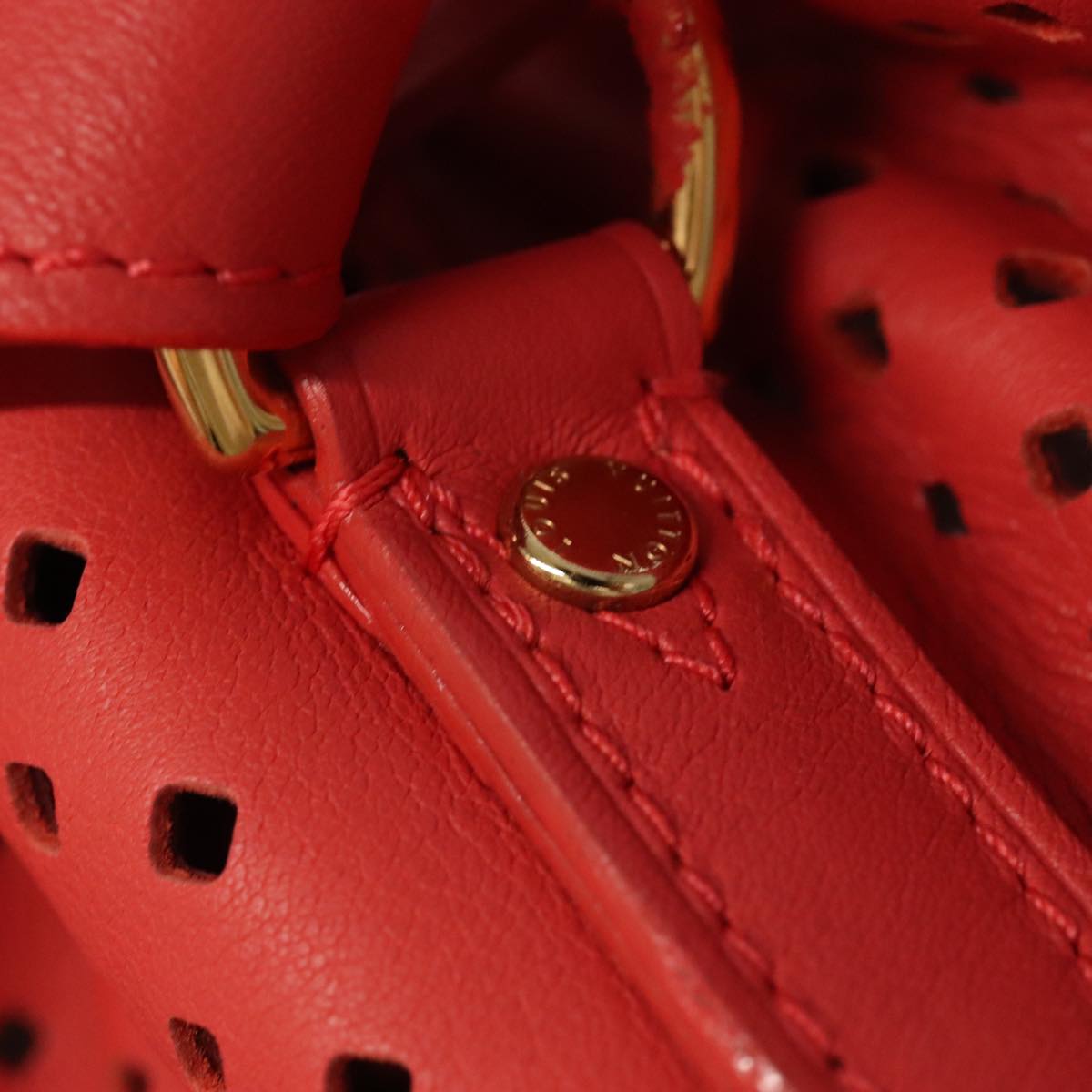 Lockme Bucket Red Perforated Leather