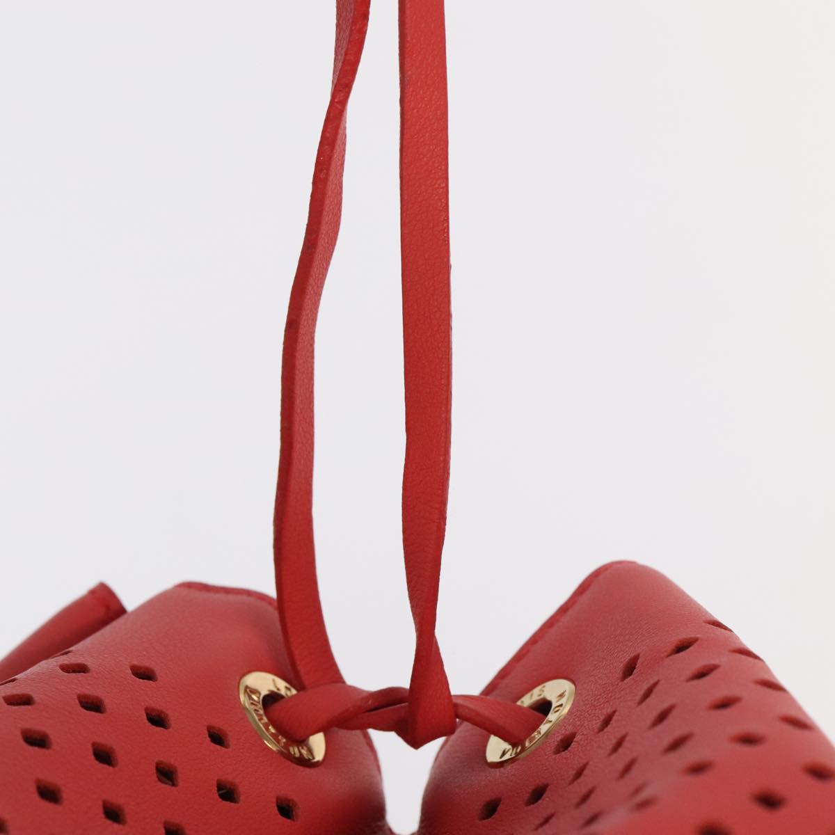 Lockme Bucket Red Perforated Leather