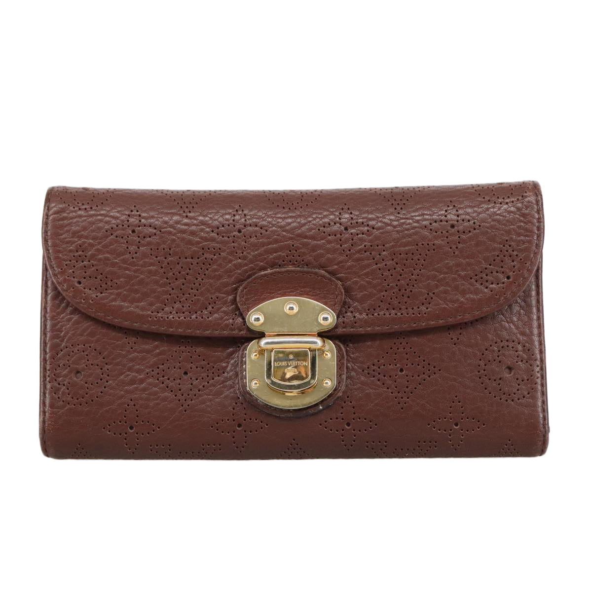 Perforated Monogram Wallet Brown Leather