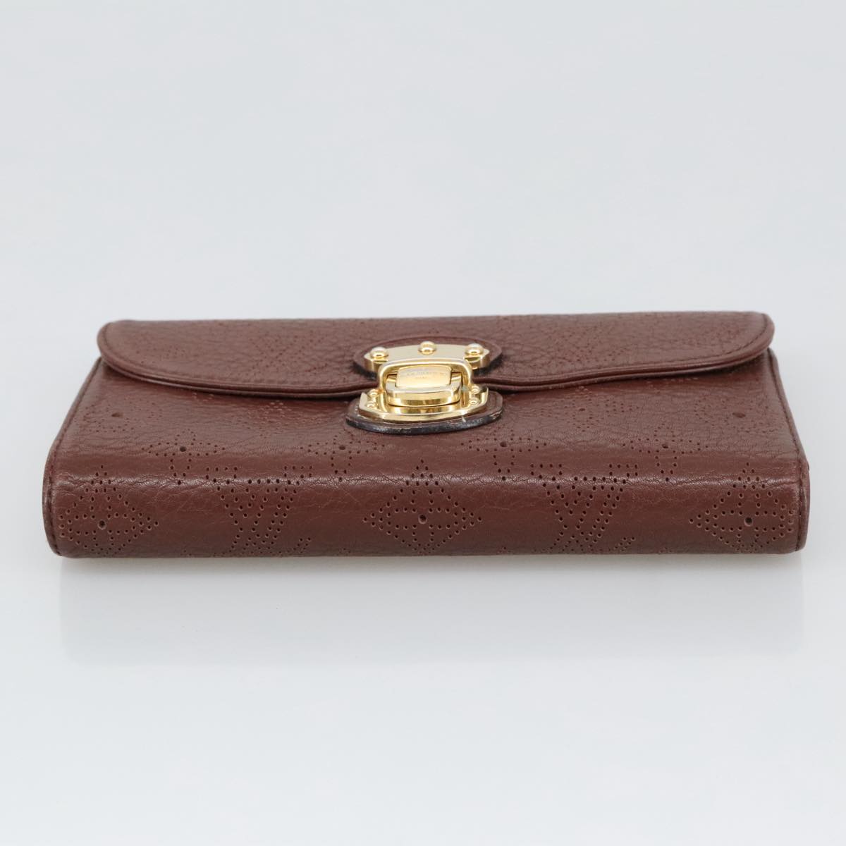 Perforated Monogram Wallet Brown Leather