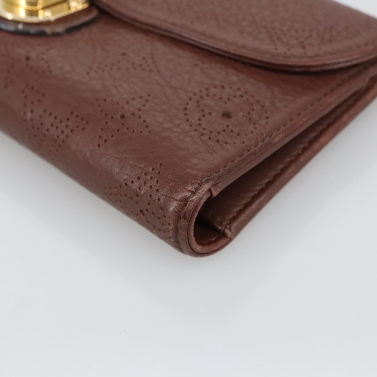 Perforated Monogram Wallet Brown Leather