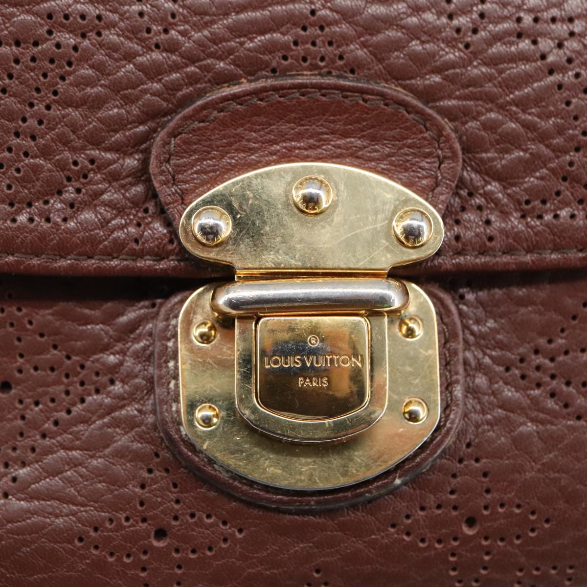 Perforated Monogram Wallet Brown Leather
