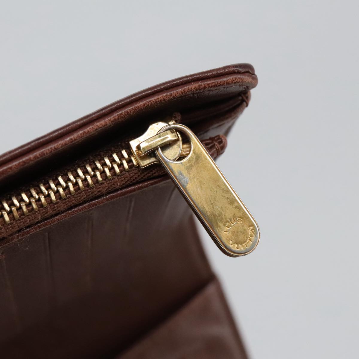 Perforated Monogram Wallet Brown Leather
