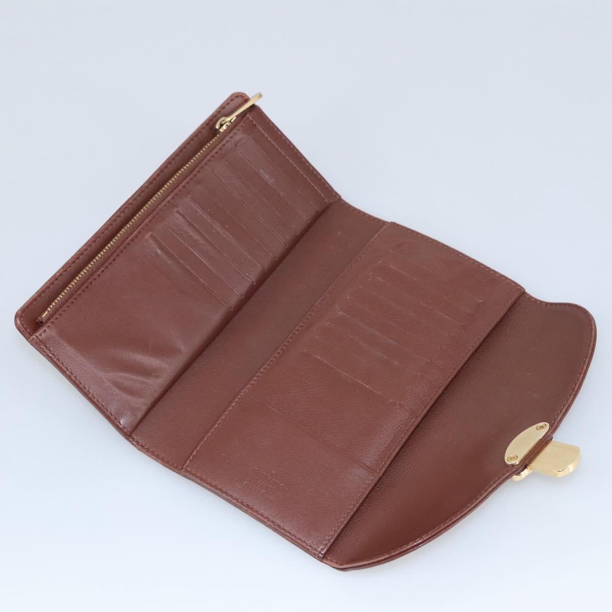 Perforated Monogram Wallet Brown Leather