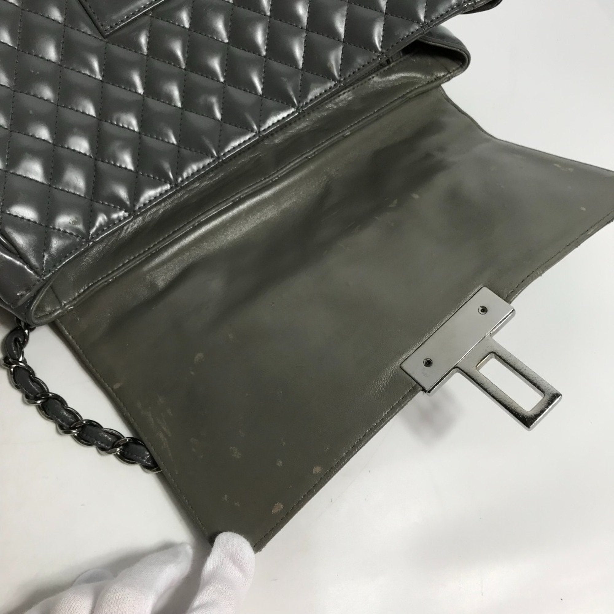 Chanel Quilted Patent Leather Shoulder Bag