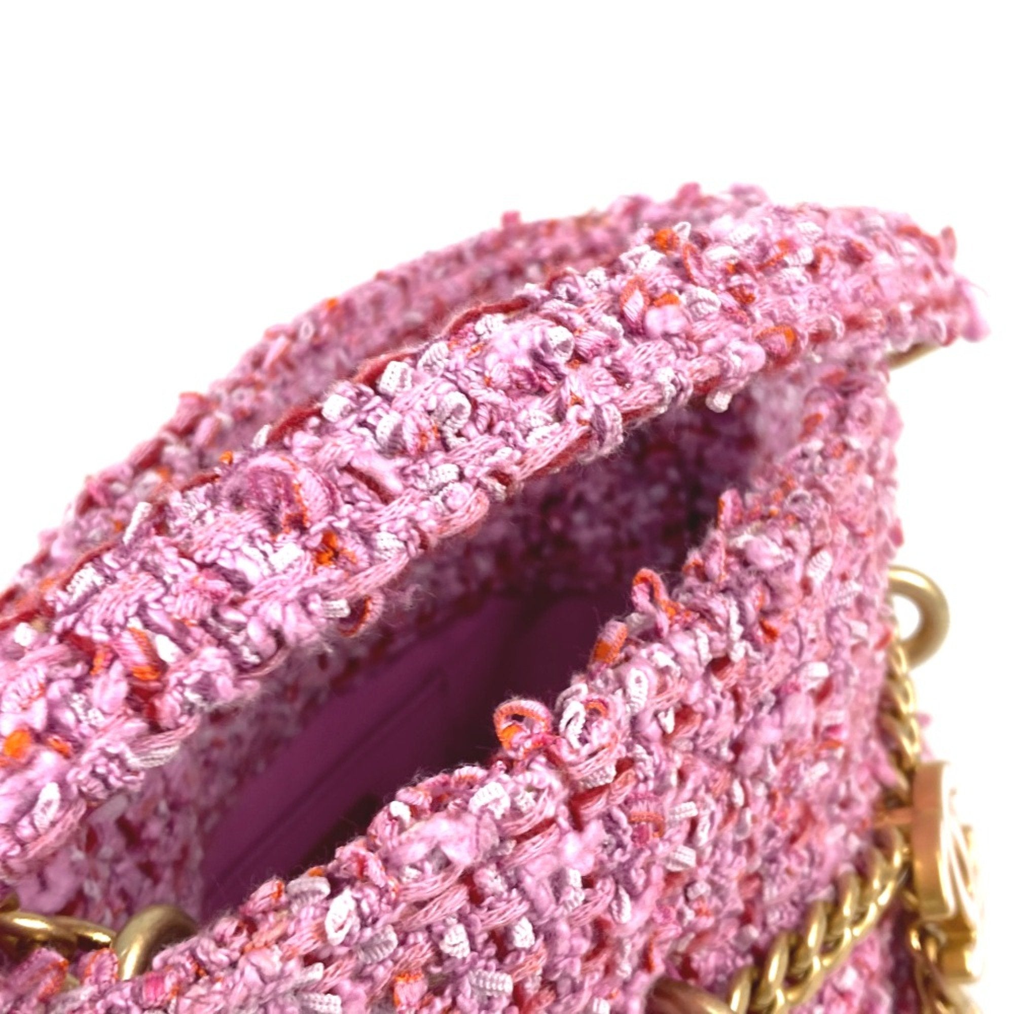 Chanel Tweed Bucket Bag Pink Tweed Model