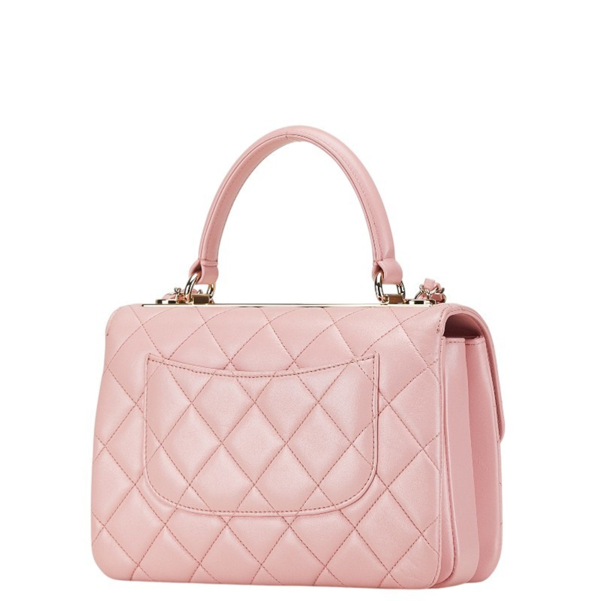 Chanel Classic Handbag Pink Quilted Leather