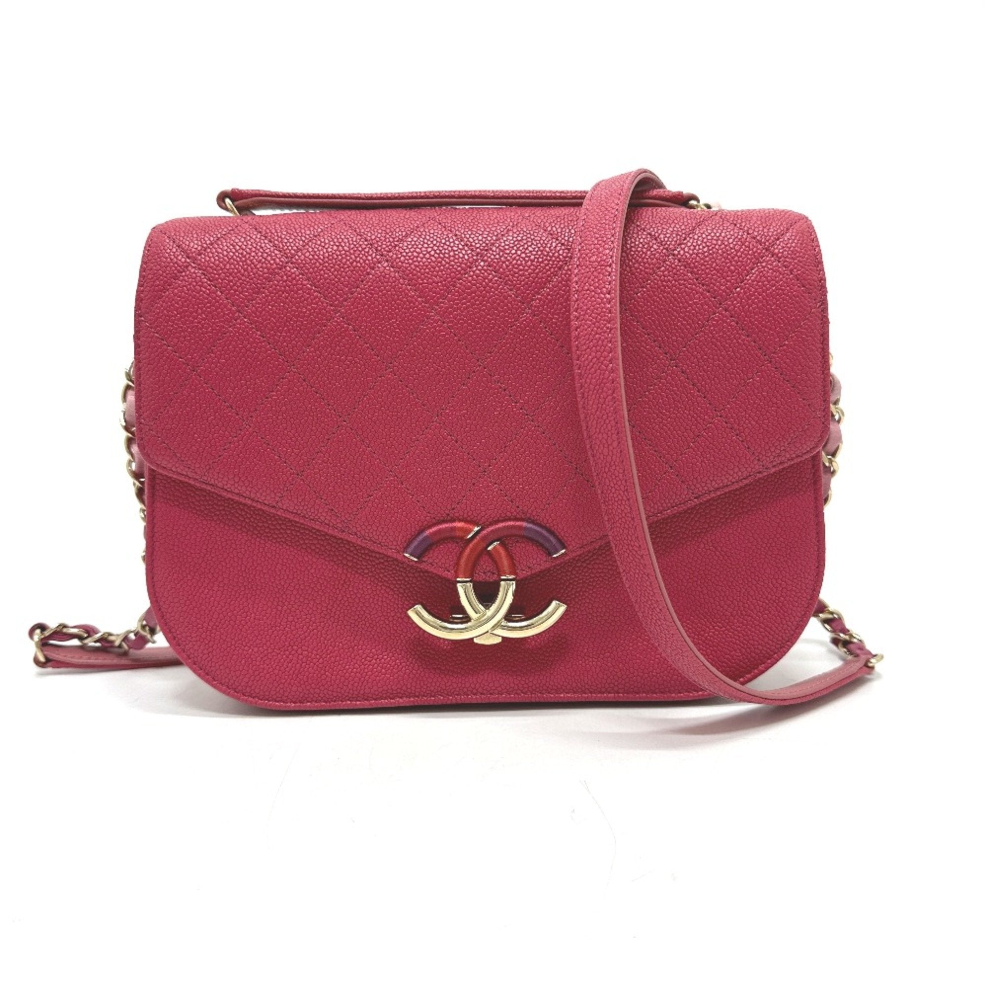 Chanel Chanel 19 Shoulder Bag Pink Caviar Leather