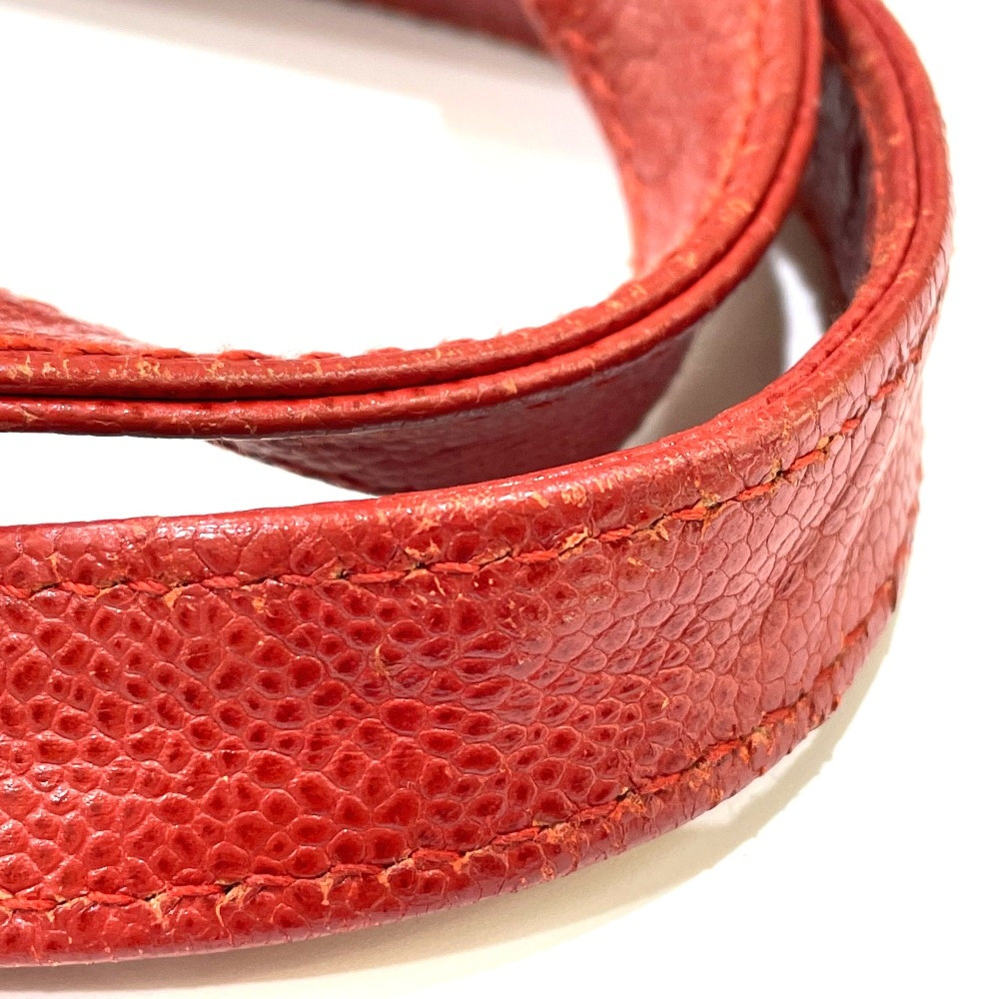 Chanel Red Caviar Leather Tote Bag