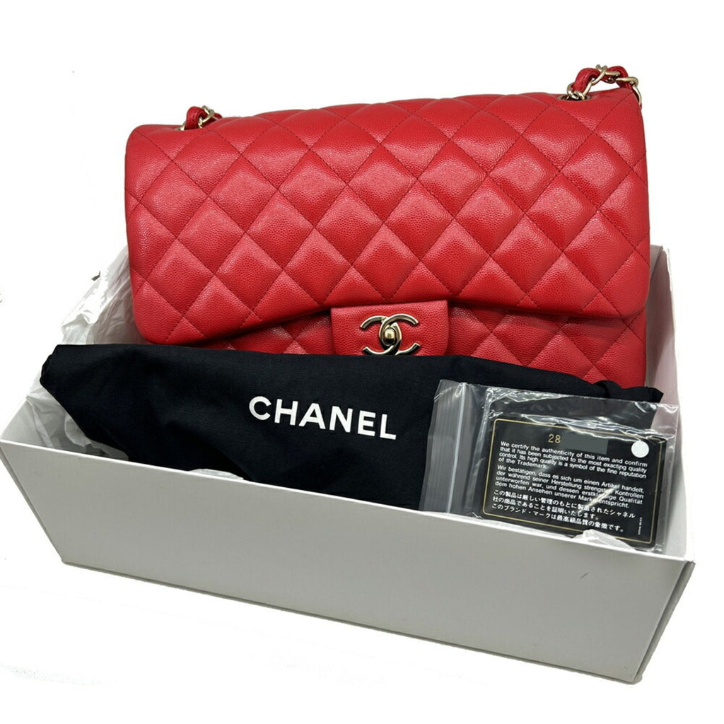 Chanel Classic Double Flap Caviar Leather Bag