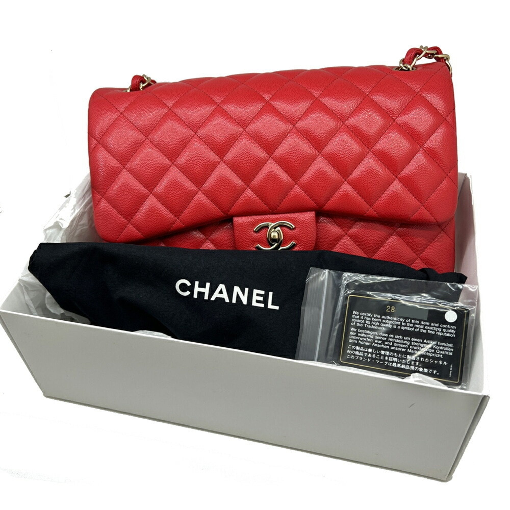 Chanel Classic Double Flap Caviar Leather Bag