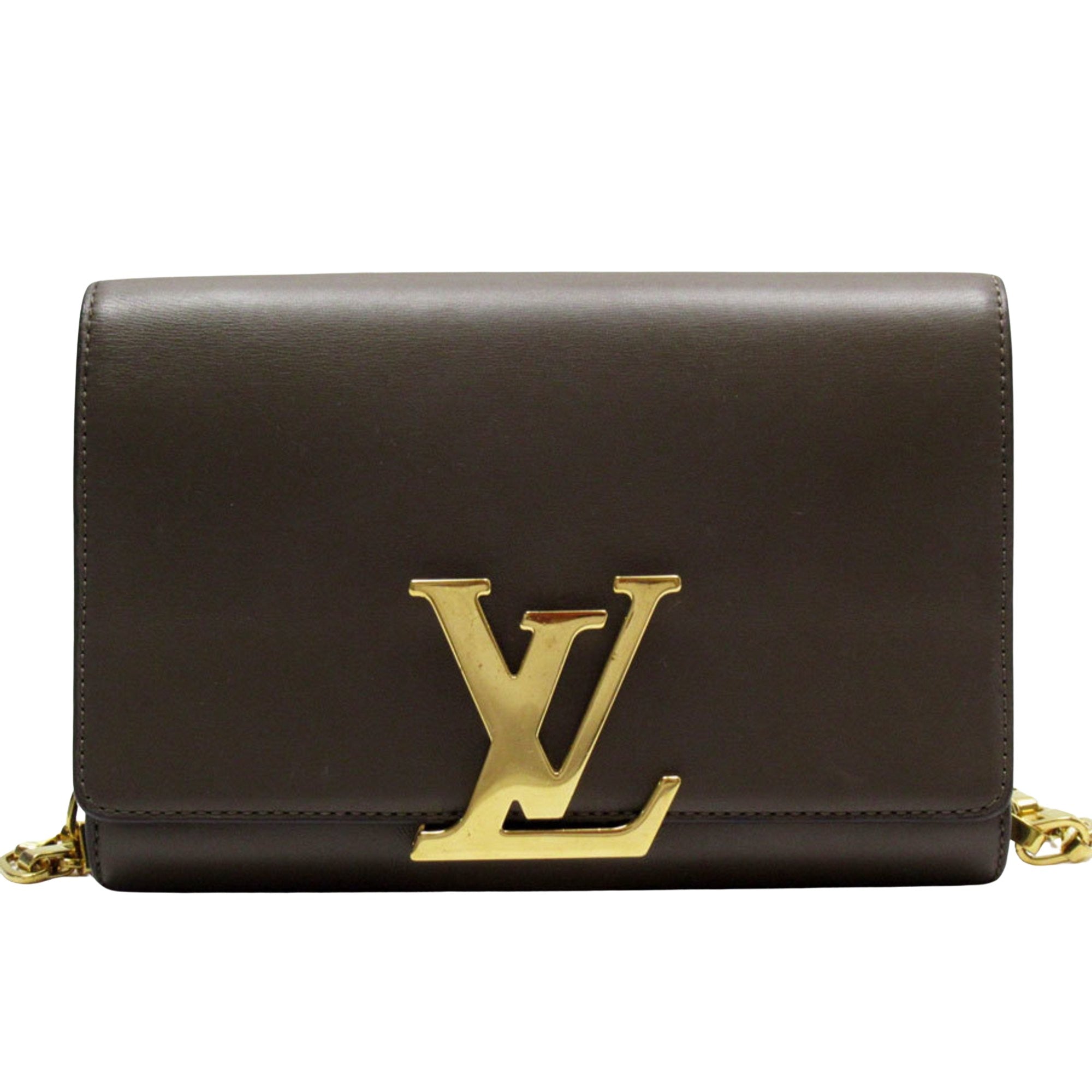 LV Pont 9 Chain Wallet Taupe Leather