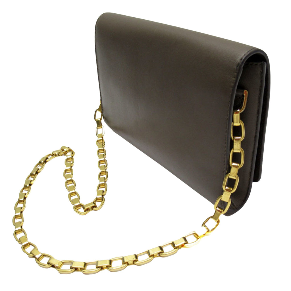 LV Pont 9 Chain Wallet Taupe Leather