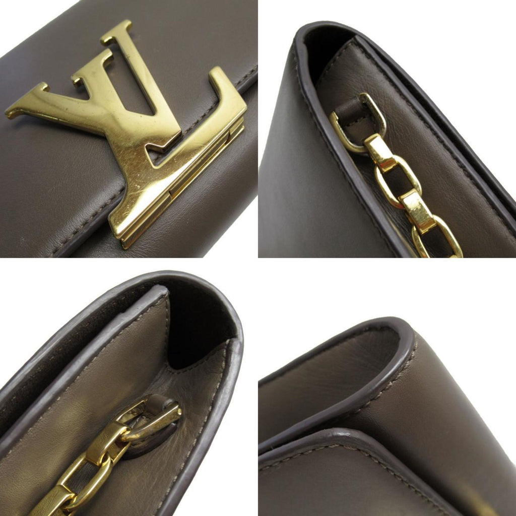 LV Pont 9 Chain Wallet Taupe Leather