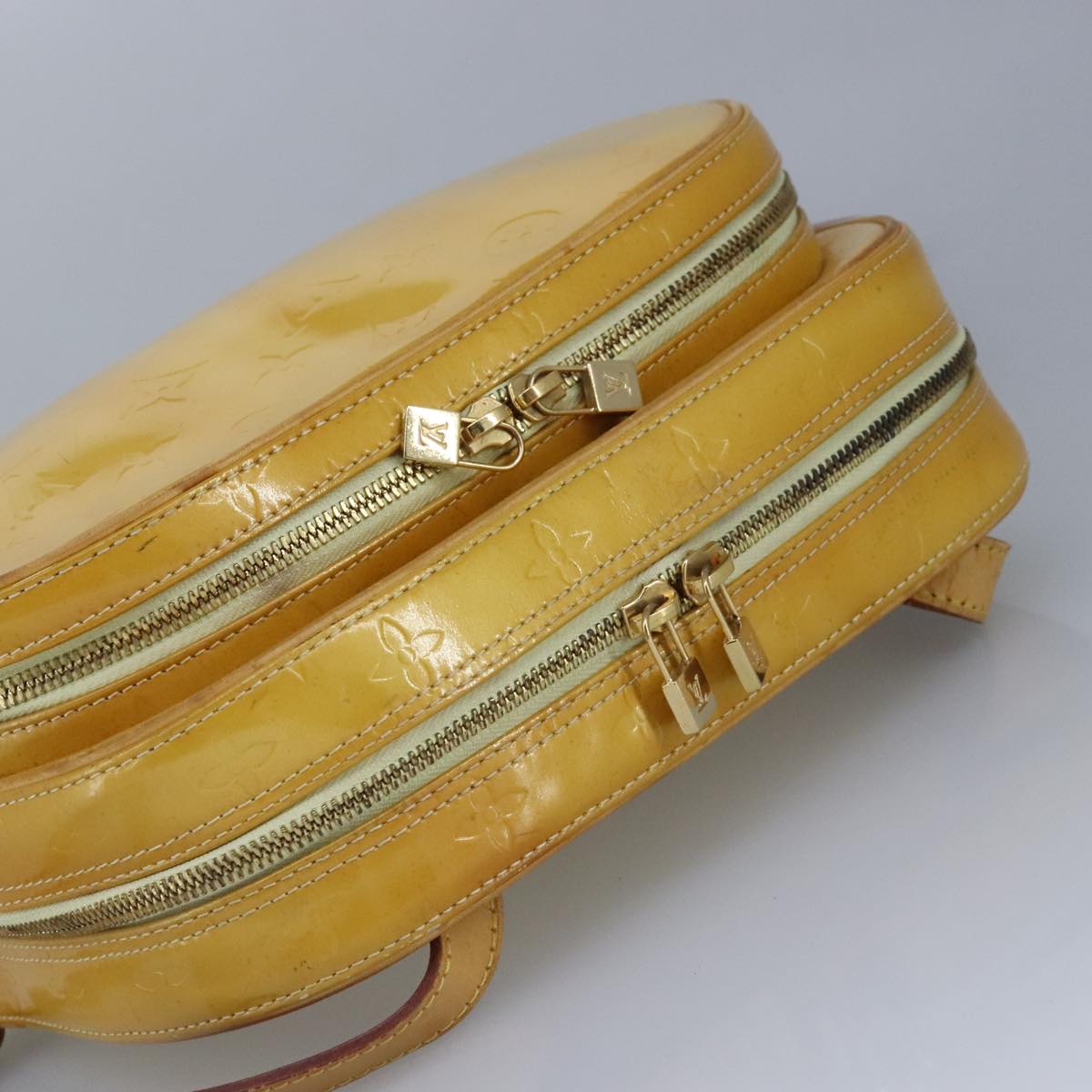Pochette Backpack Yellow Patent Leather