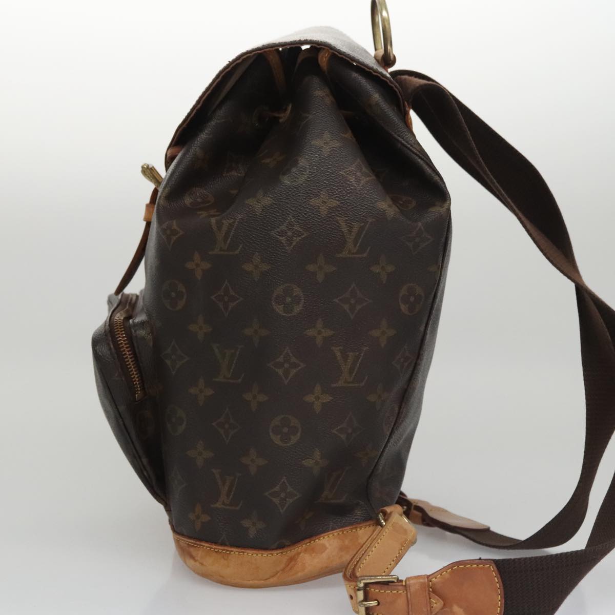 Vintage Canvas Backpack with Leather Trim