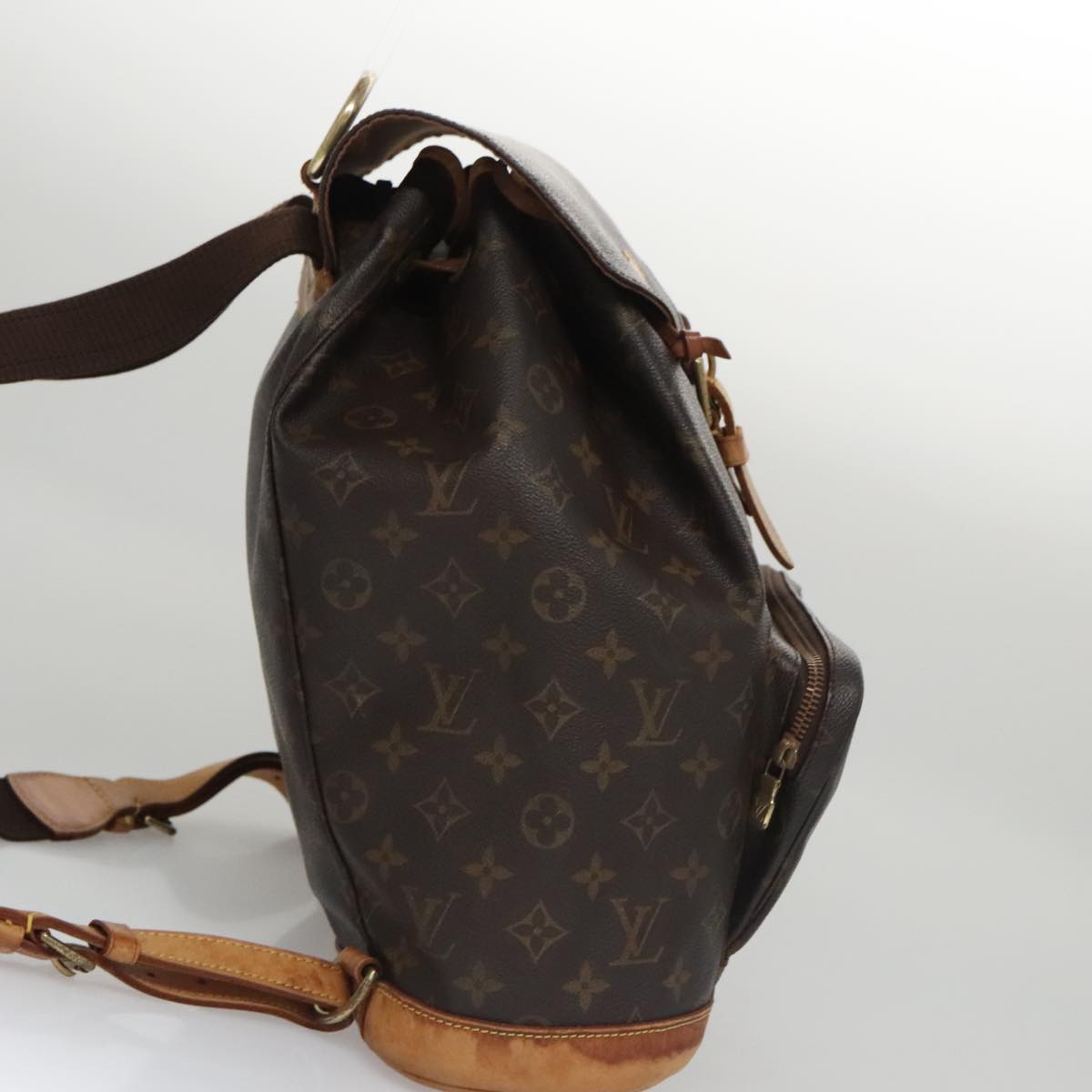 Vintage Canvas Backpack with Leather Trim