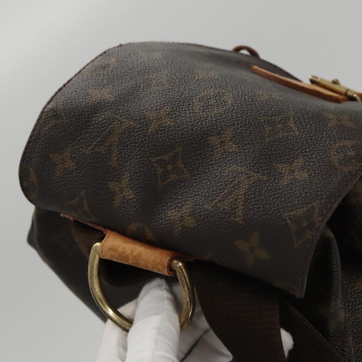 Vintage Canvas Backpack with Leather Trim