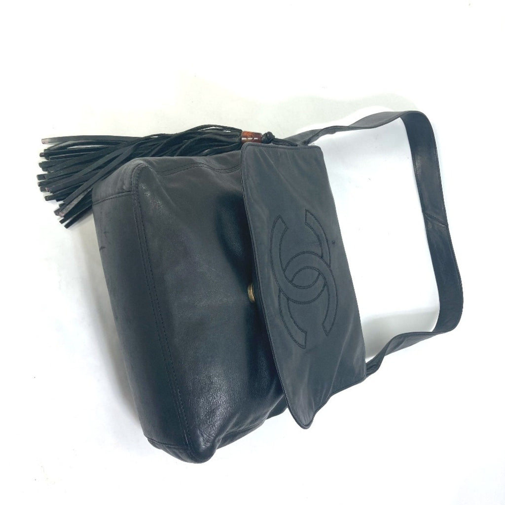 Chanel Vintage Leather Shoulder Bag Fringe Detail