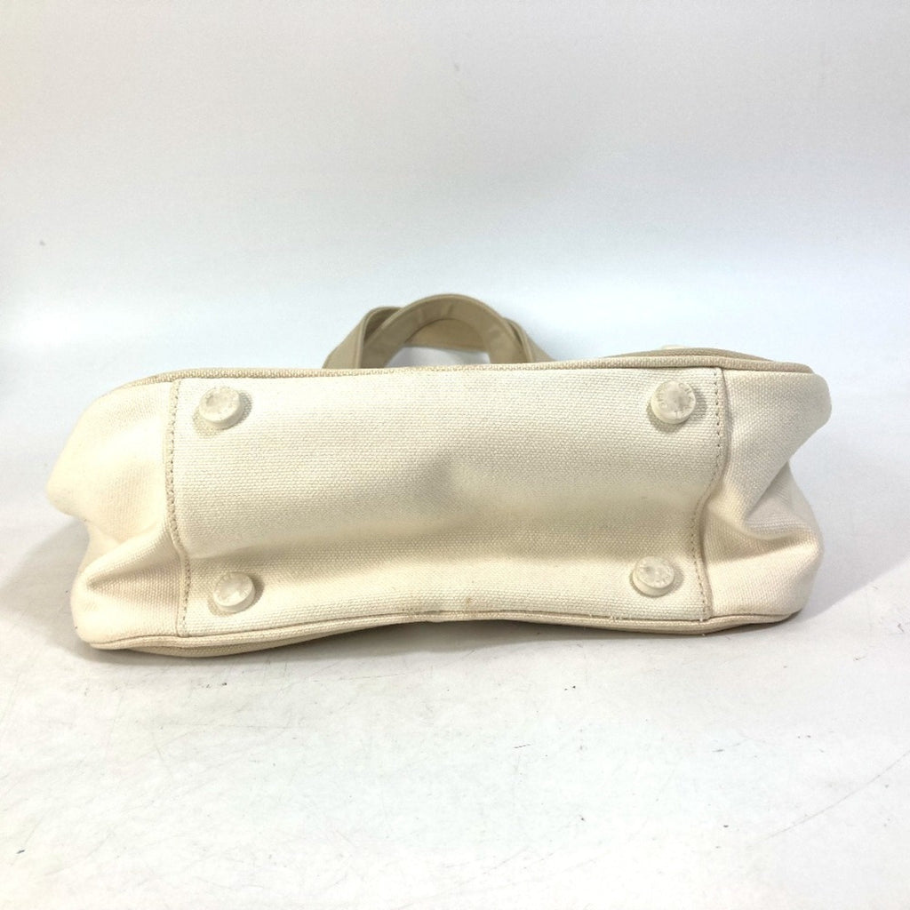 Chanel Canvas Tote Bag Beige and White
