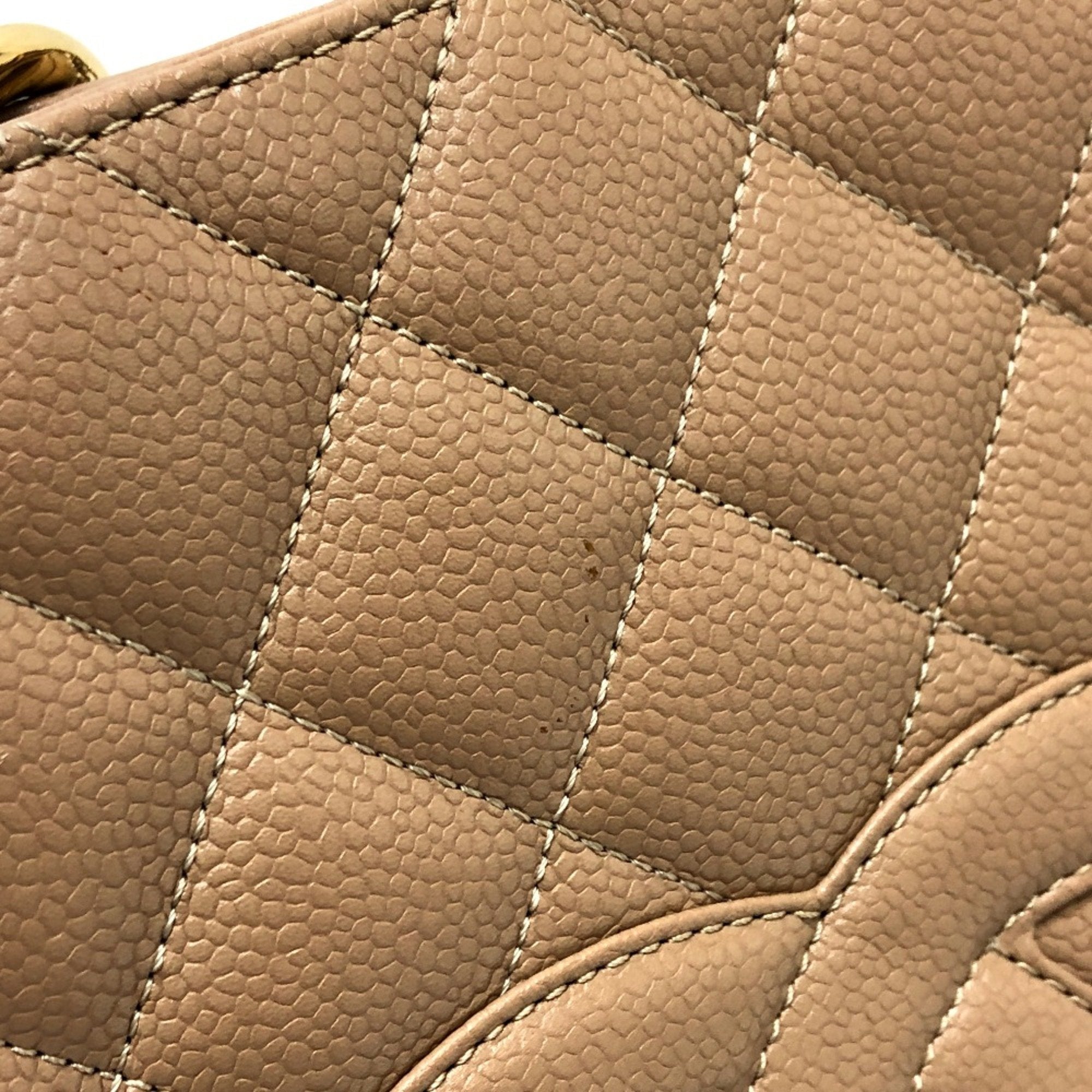 Chanel Classic Jumbo Tote Bag Beige Quilted Leather