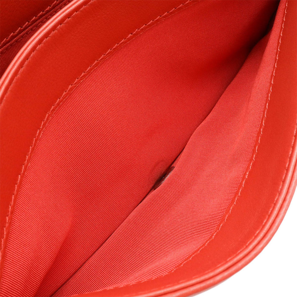 Chanel Boy Chanel Shoulder Bag Red Lambskin