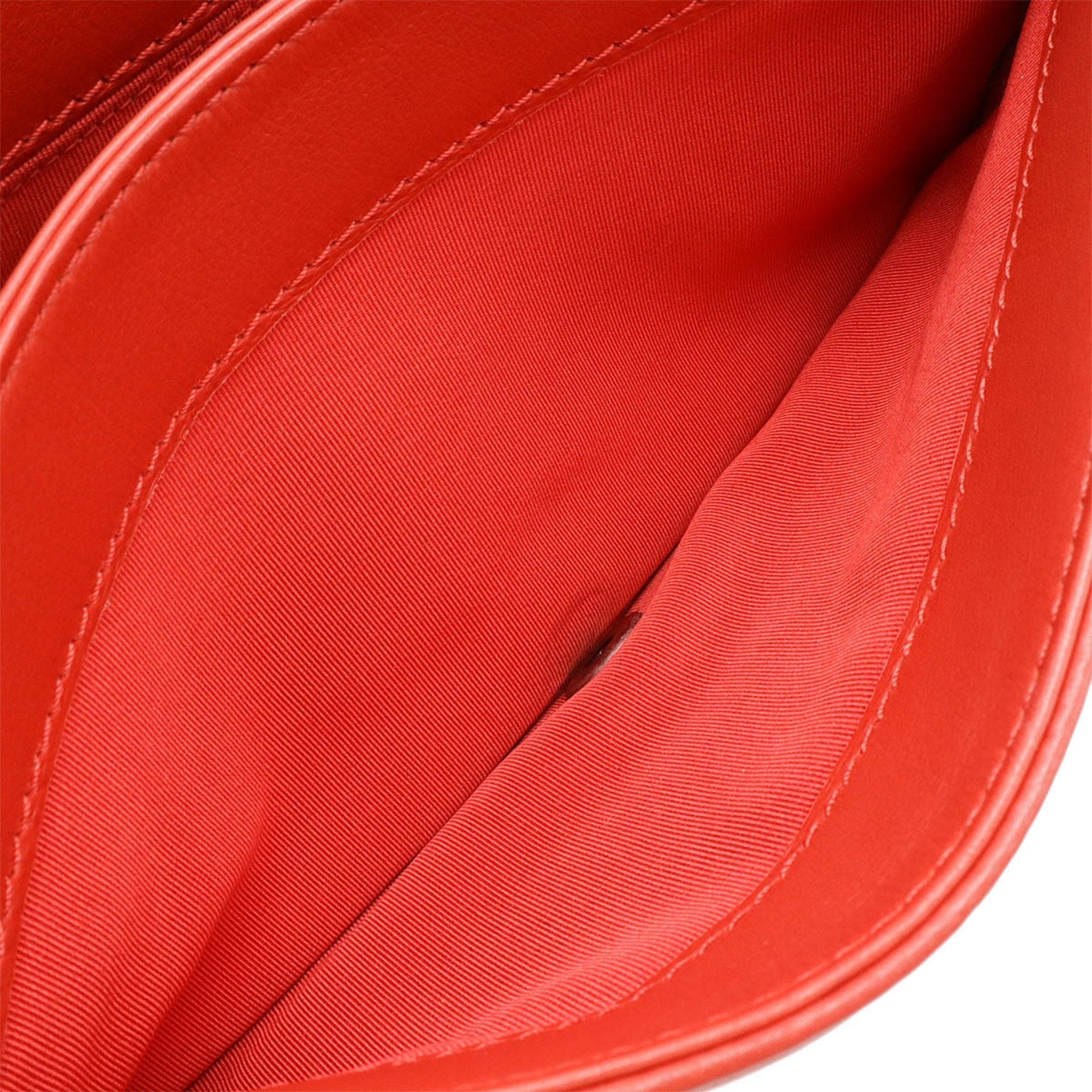 Chanel Boy Chanel Shoulder Bag Red Lambskin