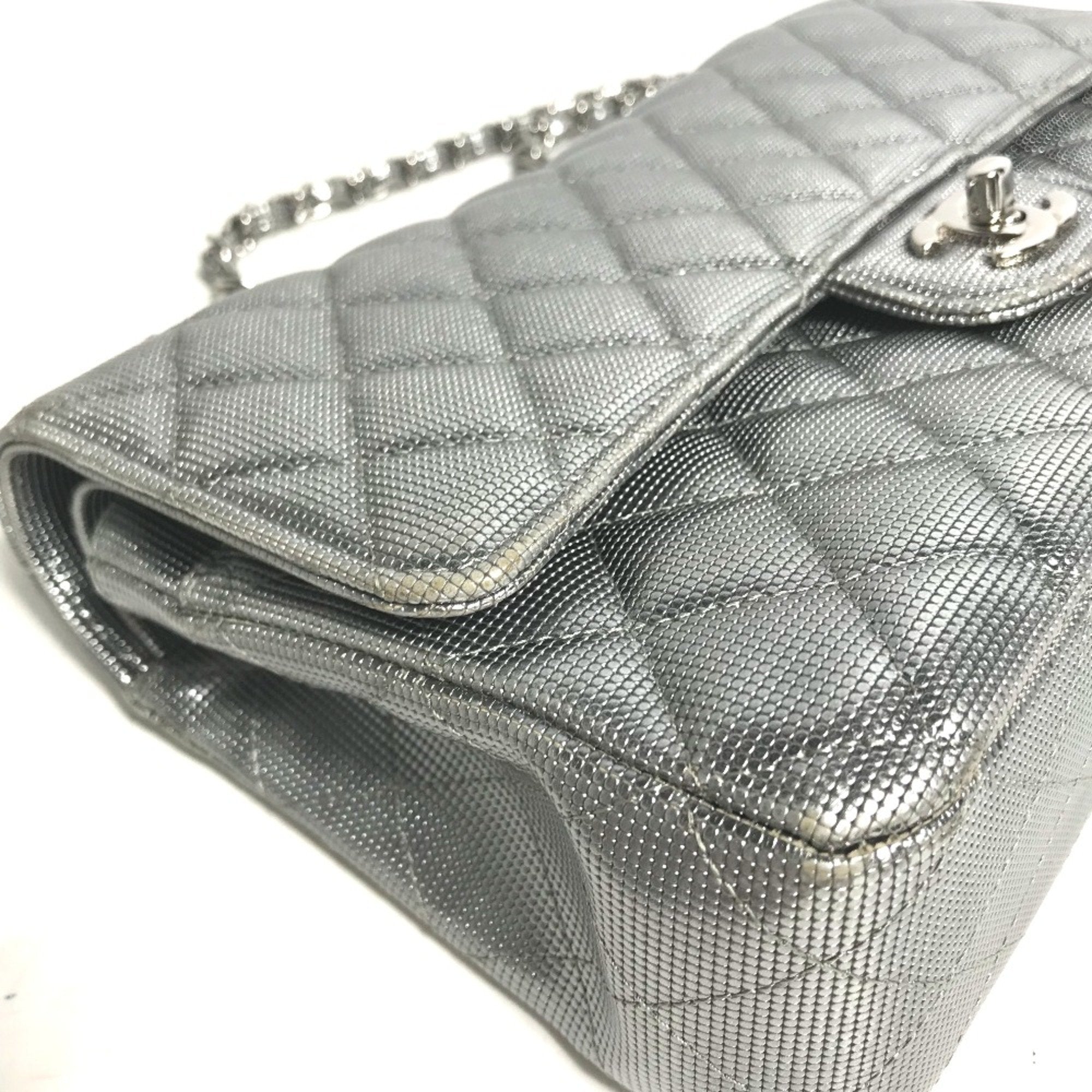 Chanel Classic Flap Bag Metallic Silver