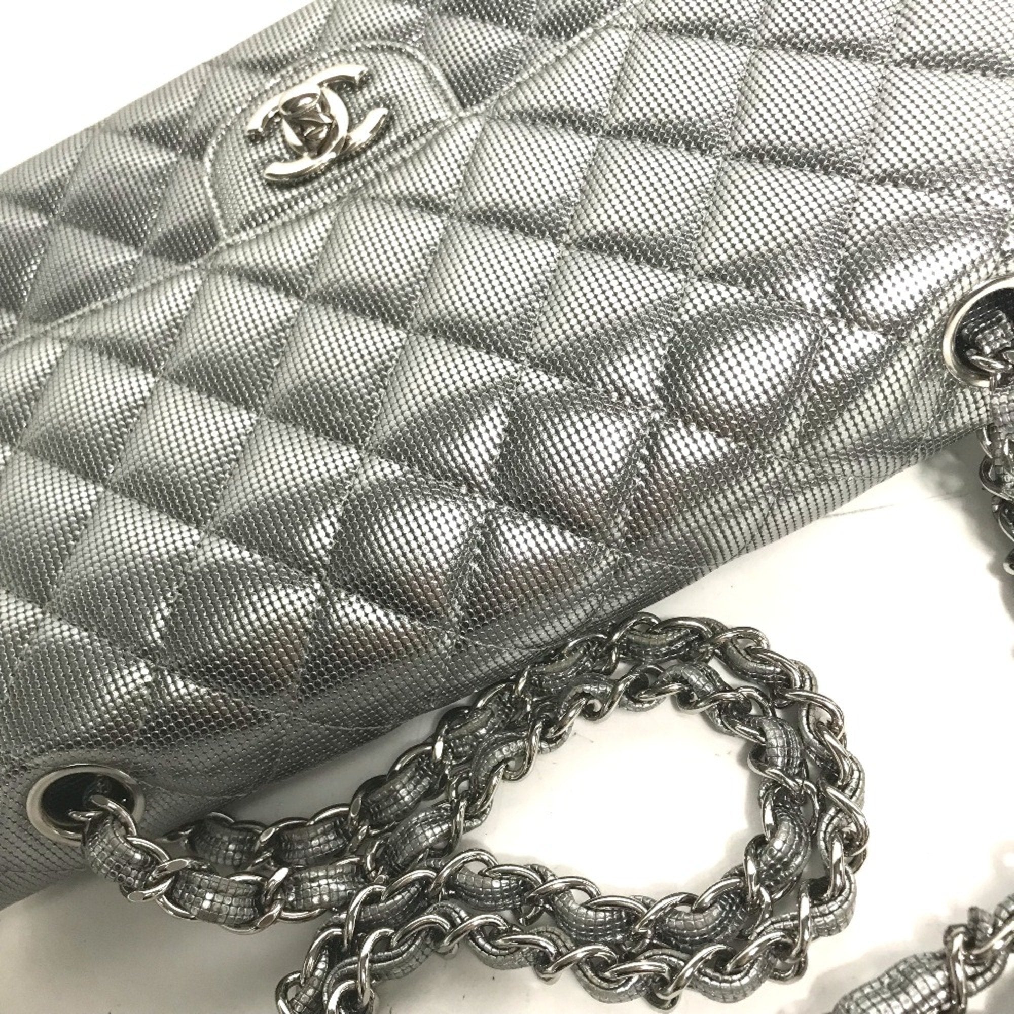 Chanel Classic Flap Bag Metallic Silver