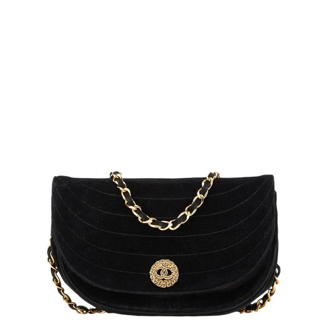 Chanel Velvet Quilted Shoulder Bag Classic Flap