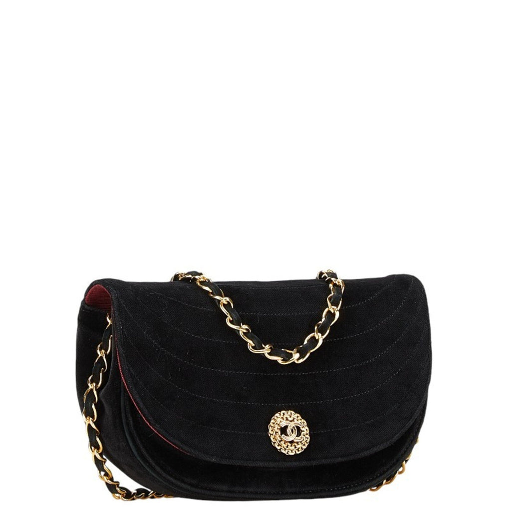 Chanel Velvet Quilted Shoulder Bag Classic Flap