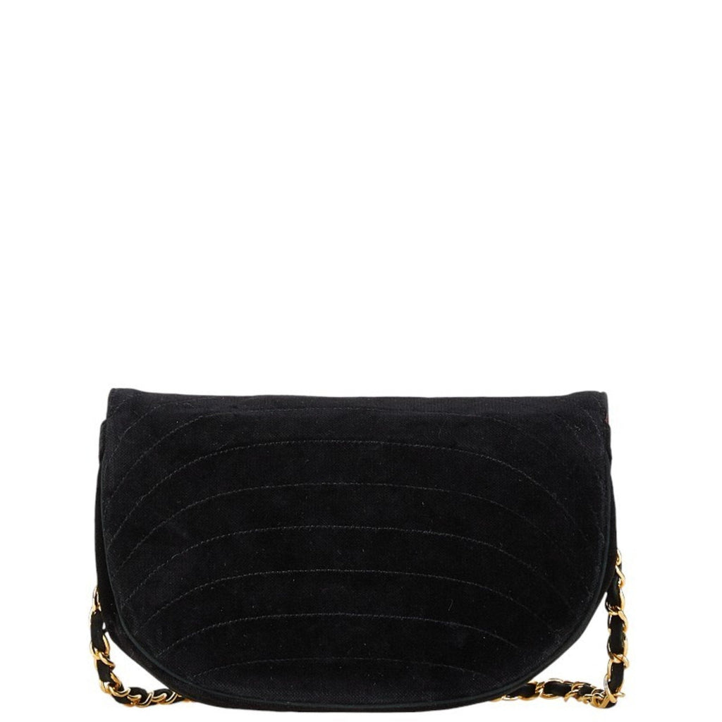 Chanel Velvet Quilted Shoulder Bag Classic Flap