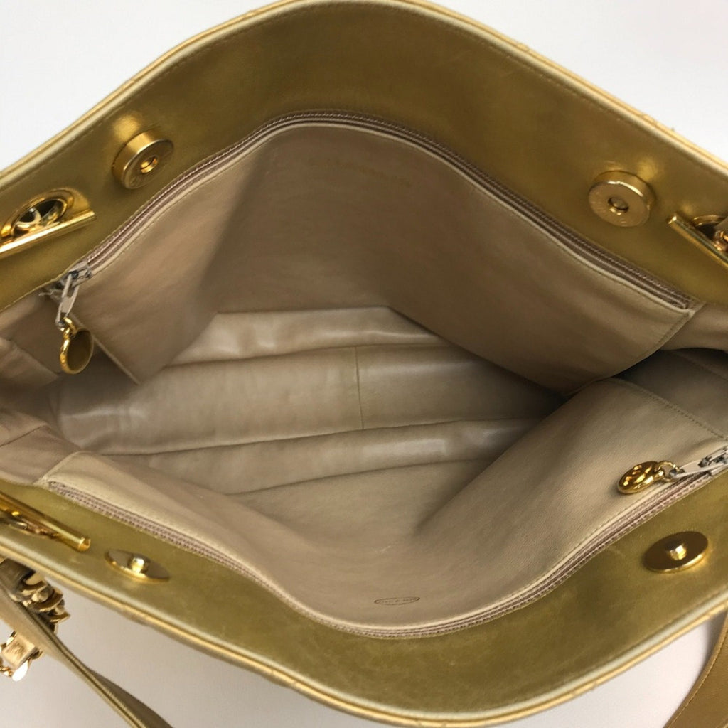 Chanel Classic Quilted Gold Leather Shoulder Bag