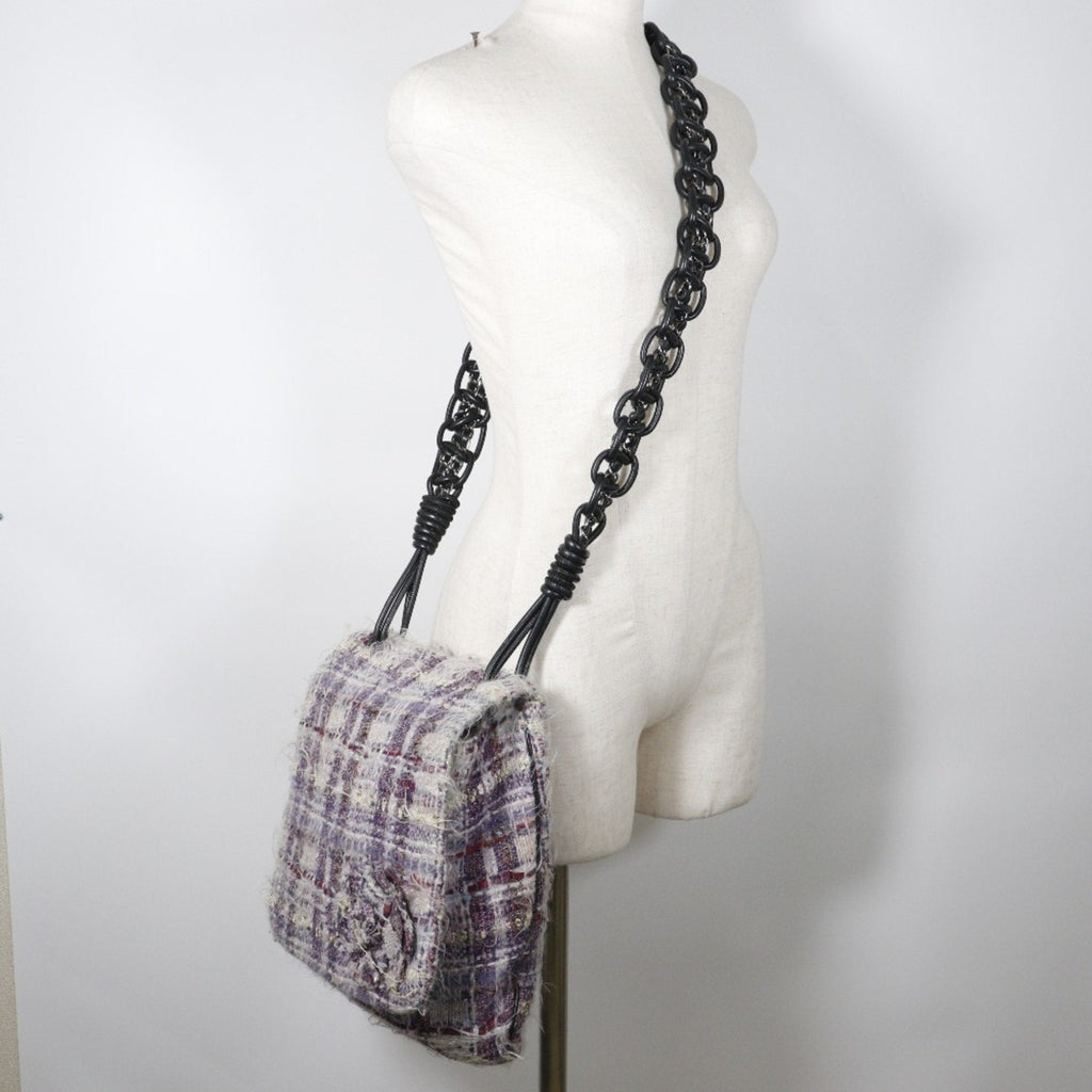 Chanel Tweed Shoulder Bag Chain Strap