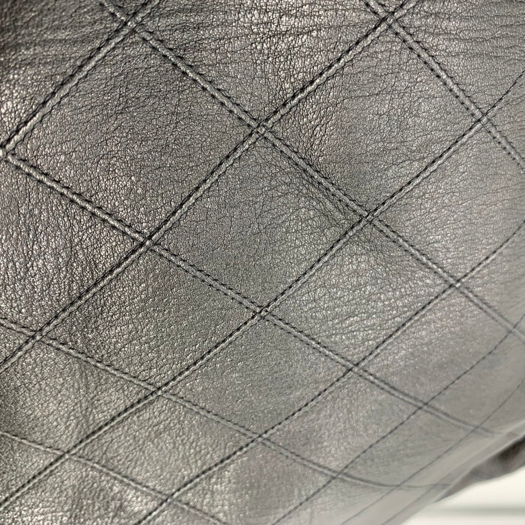 Chanel Quilted Leather Bucket Bag Drawstring Chain