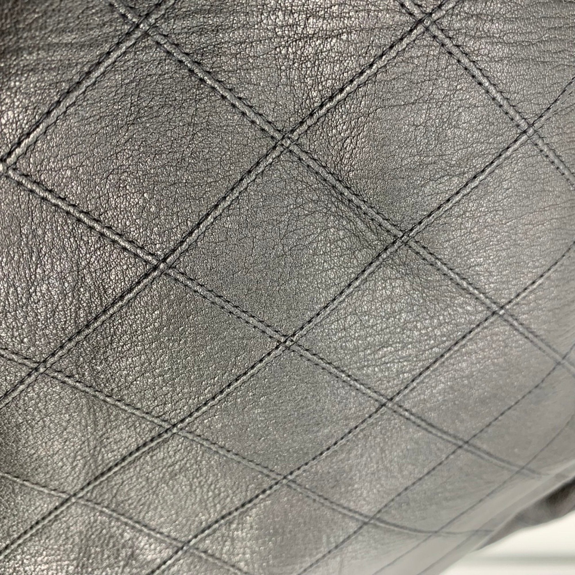Chanel Quilted Leather Bucket Bag Drawstring Chain
