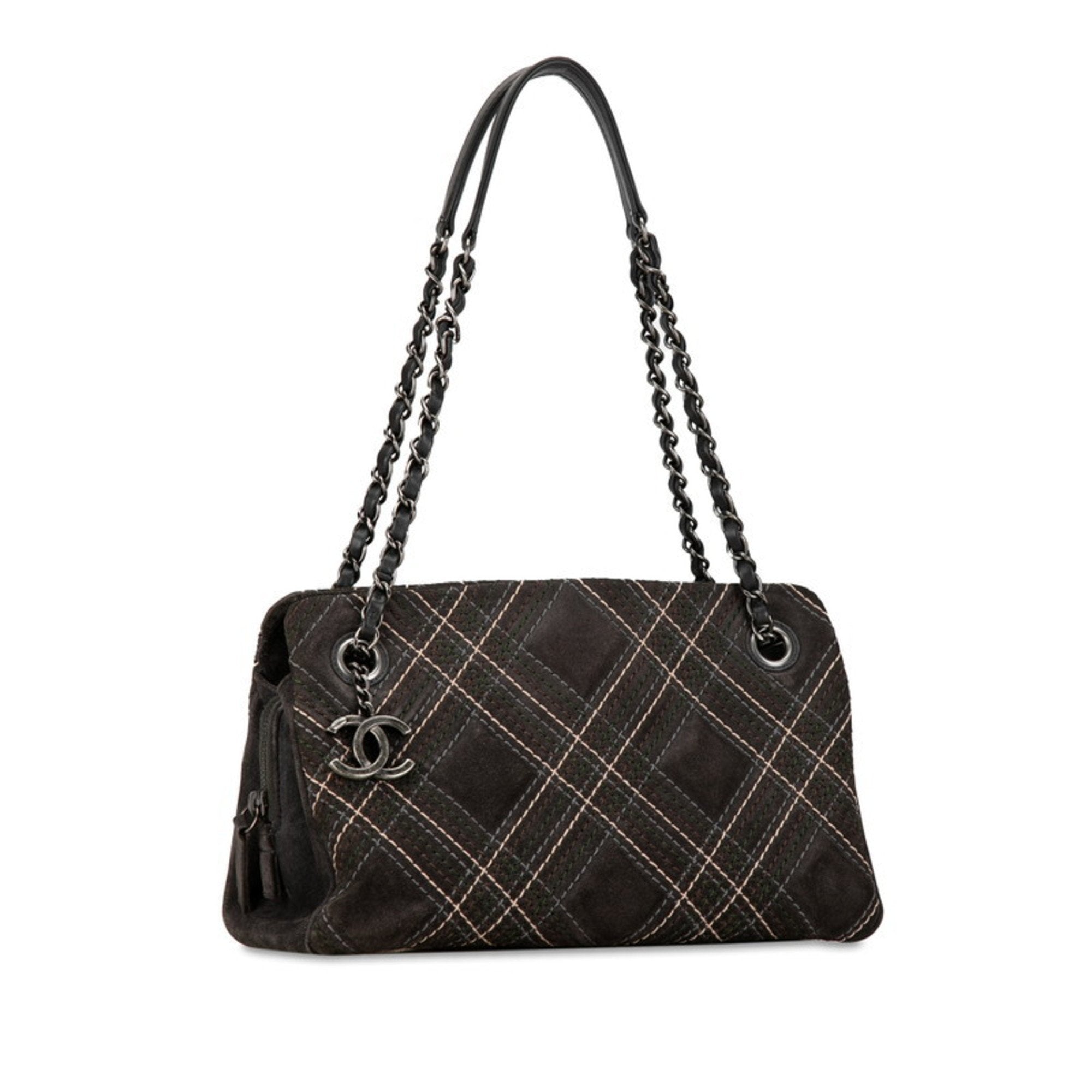 Chanel uede Chain houlder Bag Plaid