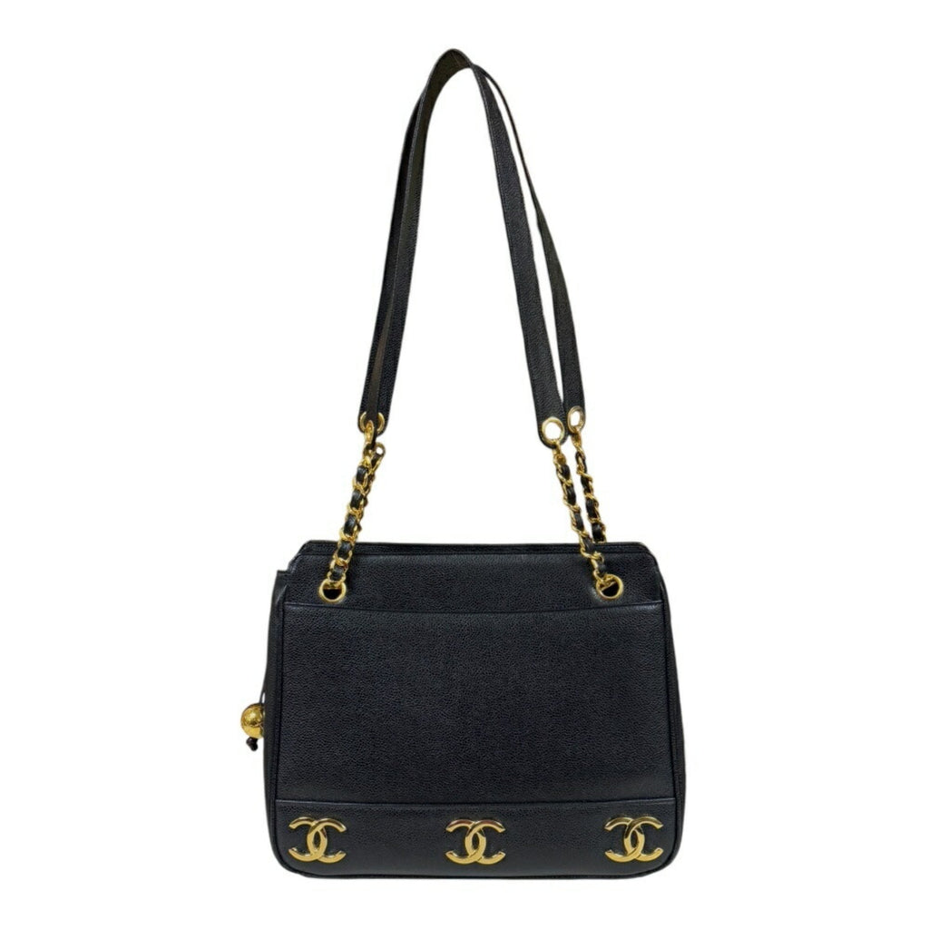 Chanel Caviar Leather Shoulder Bag Black