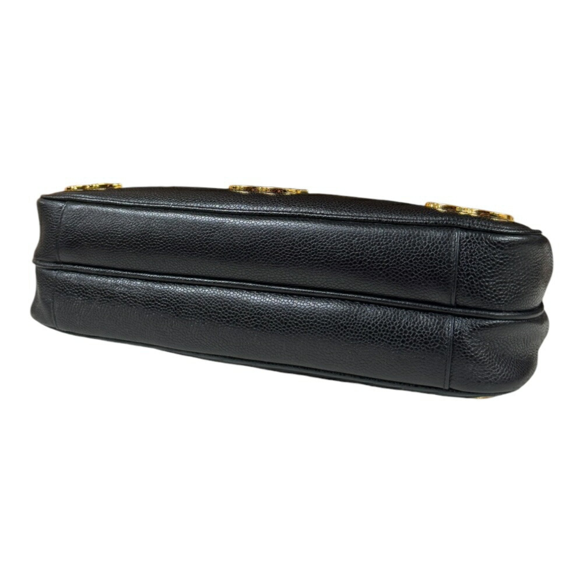 Chanel Caviar Leather Shoulder Bag Black