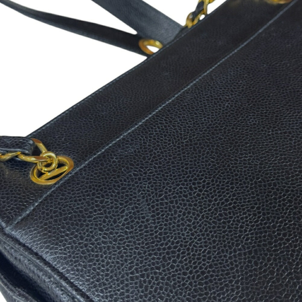 Chanel Caviar Leather Shoulder Bag Black