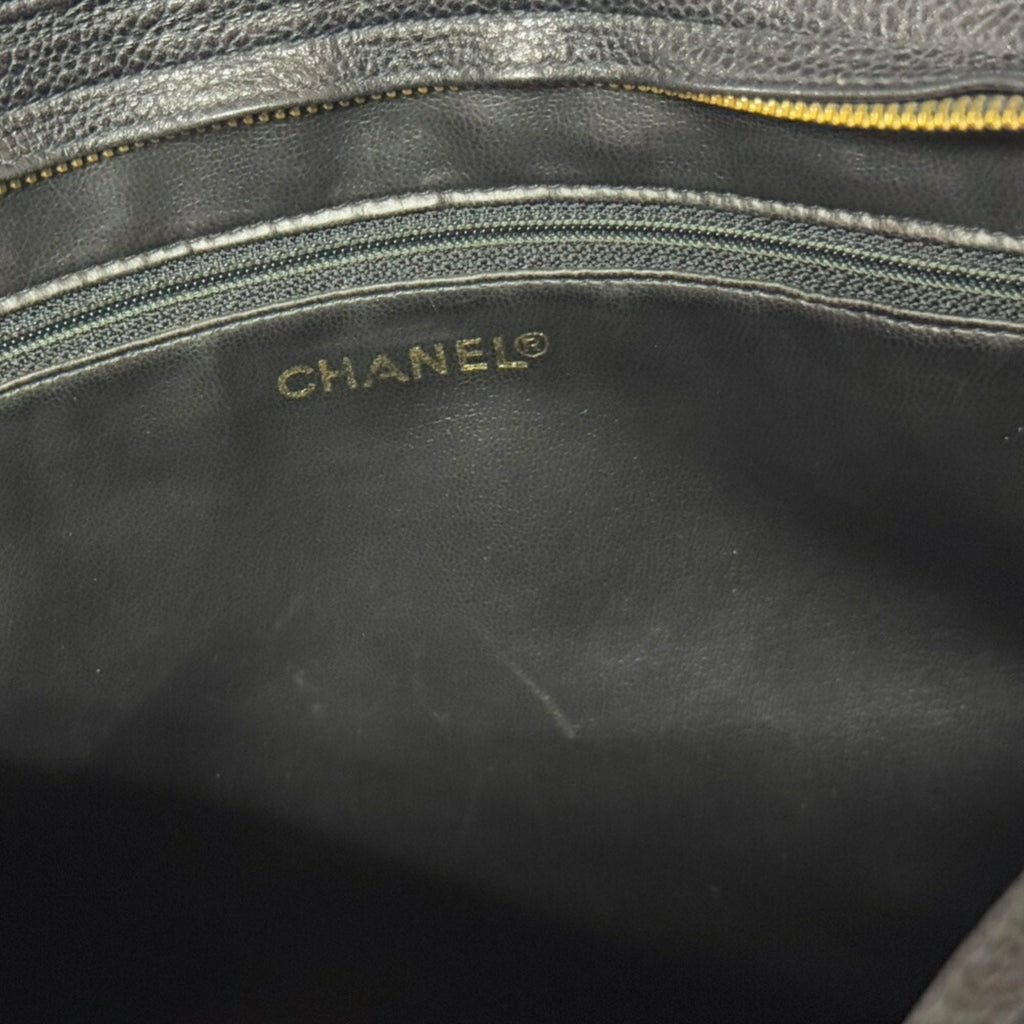 Chanel Caviar Leather Shoulder Bag Black